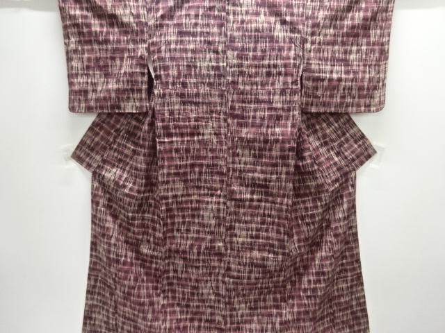 JAPANESE KIMONO / ANTIQUE KIMONO / SILK / TSUMUGI / WOVEN KASURI PATTERN